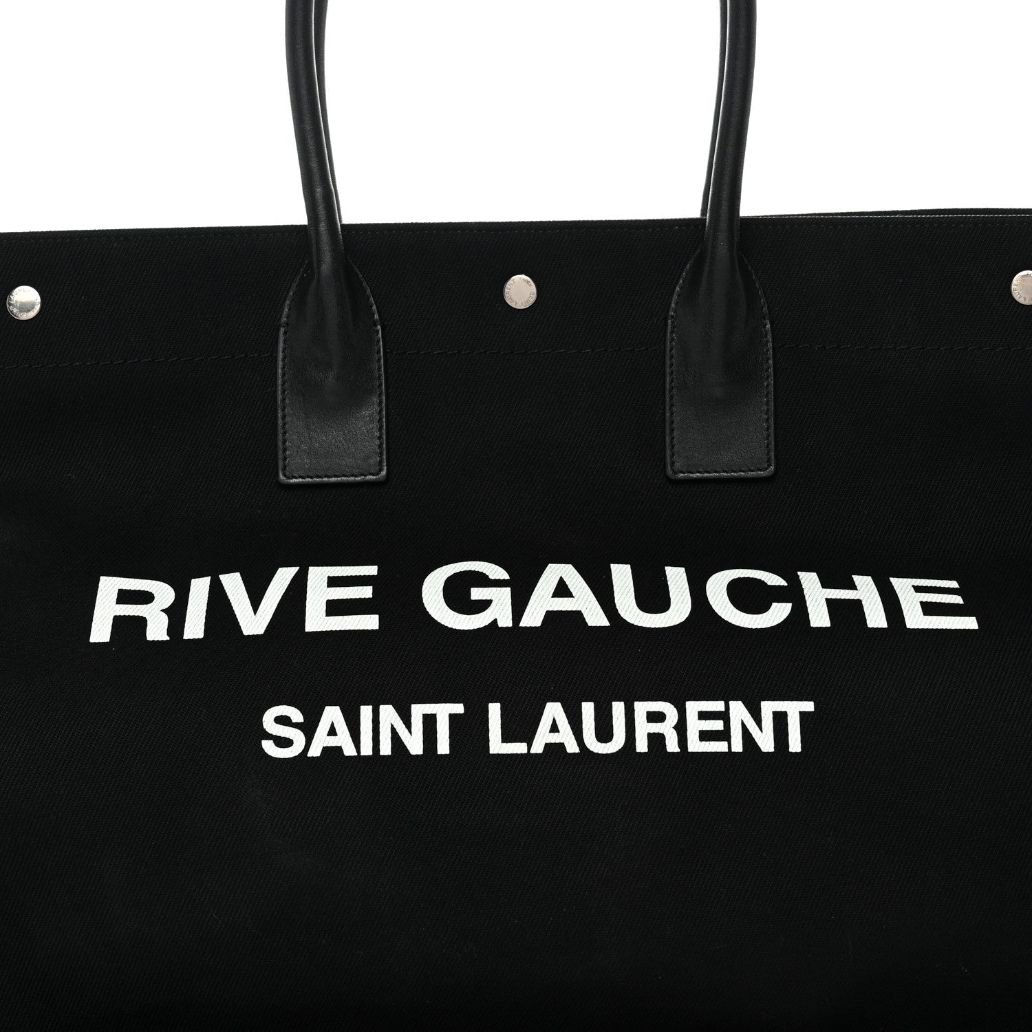 Linen Calfskin Rive Gauche Tote Black