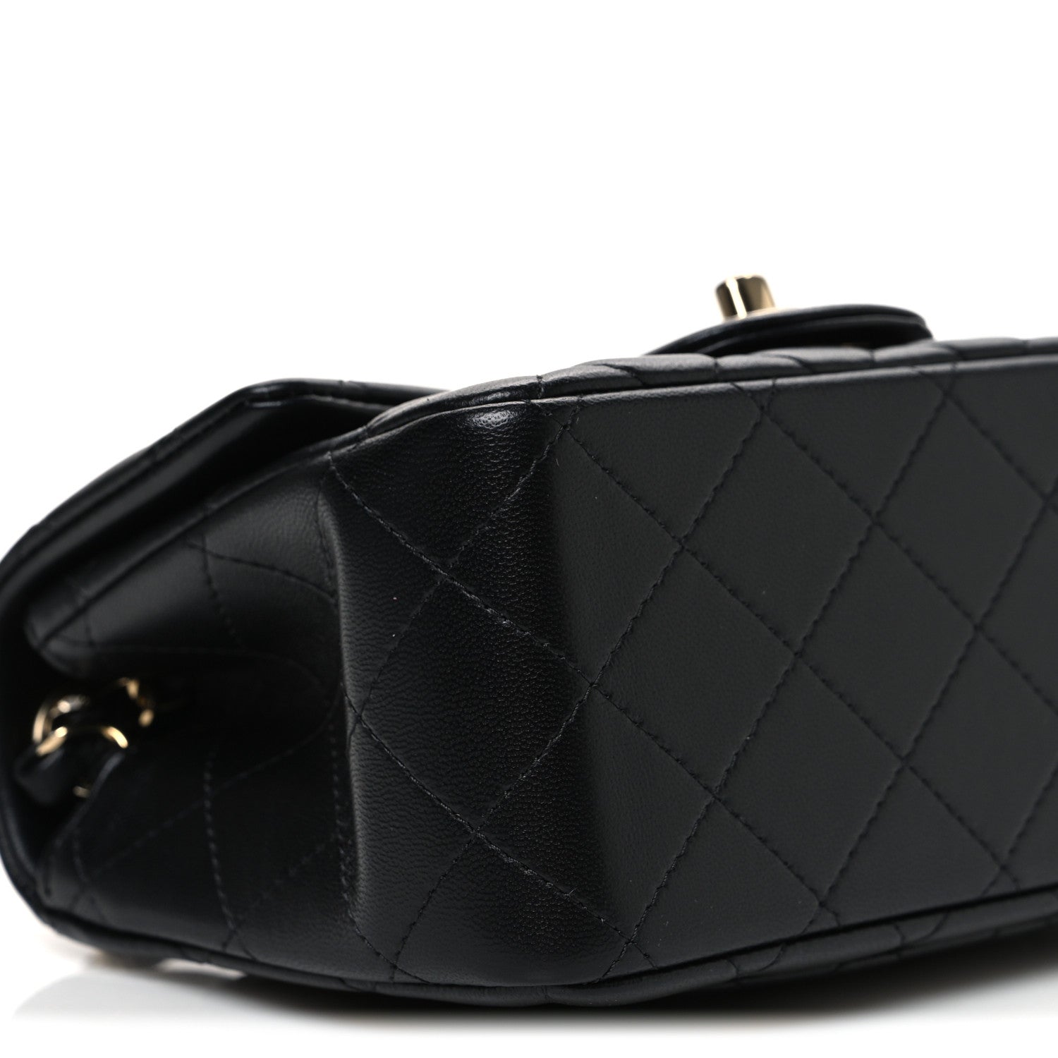 Lambskin Quilted Mini Square Flap Black