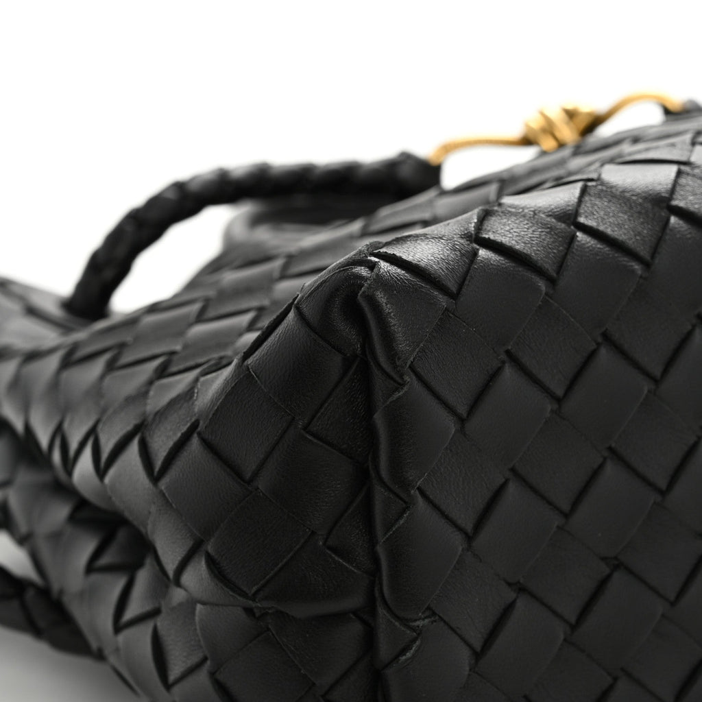 Nappa Intrecciato Medium Andiamo Shoulder Bag Black