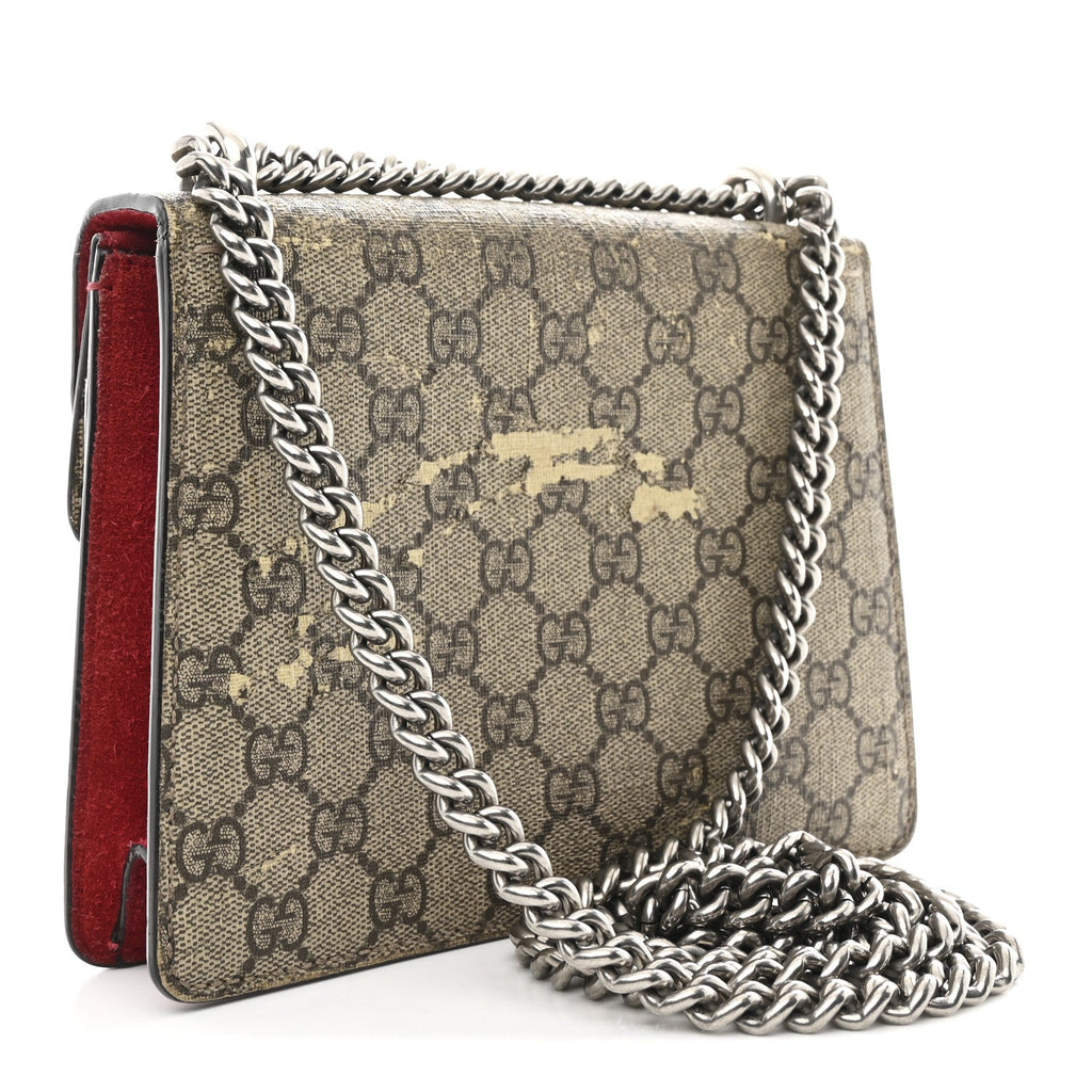 GG Supreme Monogram Mini Dionysus Shoulder Bag Hibiscus Red