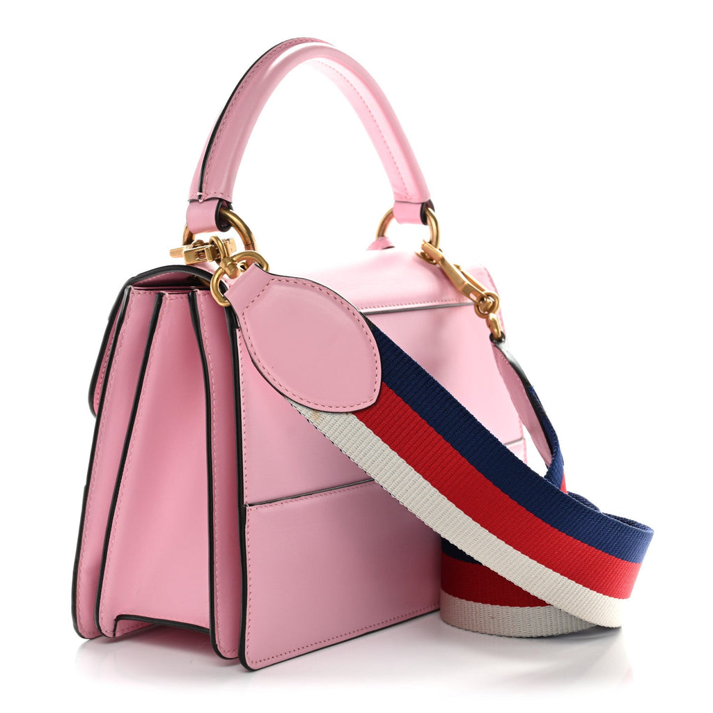 Calfskin Sylvie Web Small Queen Margaret Top Handle Bag Sugar Pink