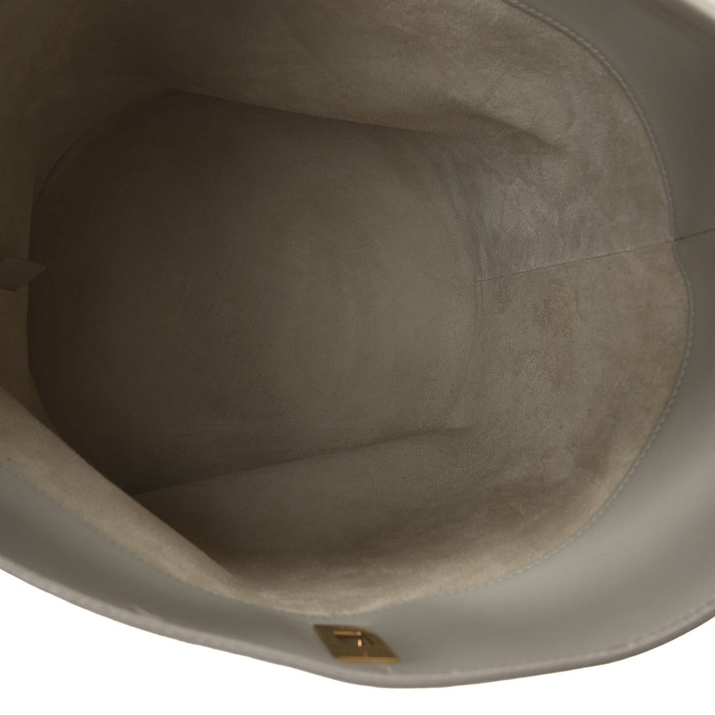 Smooth Calfskin Bucket 16 Light Stone