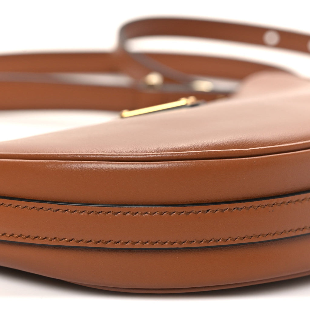 Soft Calfskin Mini Arque Shoulder Bag Cognac