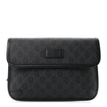 GG Supreme Monogram Web Slim Belt Bag Black Grey