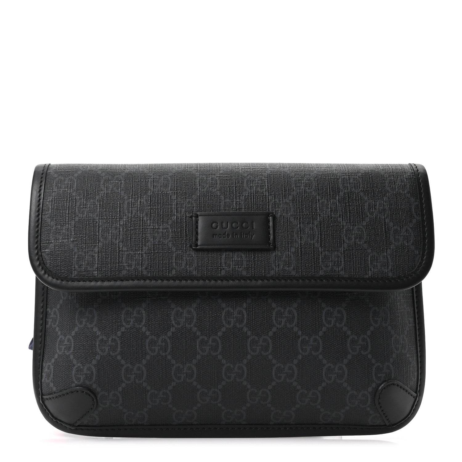 GG Supreme Monogram Web Slim Belt Bag Black Grey
