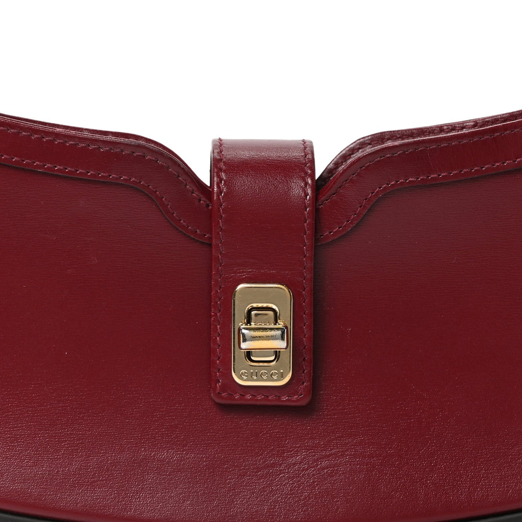 Calfskin Mini Moon Side Shoulder Bag Rosso Ancora