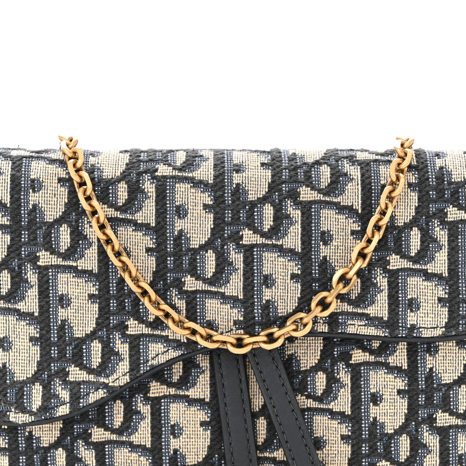 Oblique Saddle Chain Long Wallet Blue