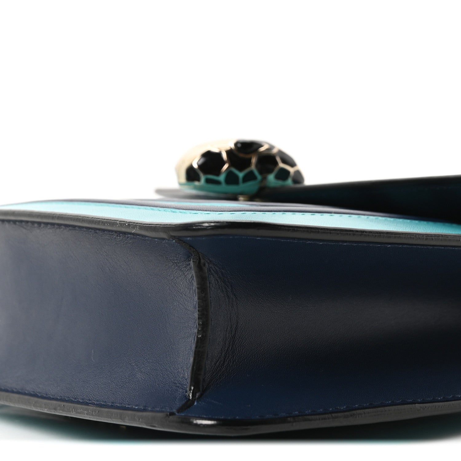 Calfskin Serpenti Forever Snake Strap Crossbody Bag Aquarelle Turquoise