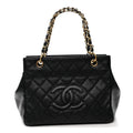 Caviar Quilted Petit Timeless Tote PTT Black