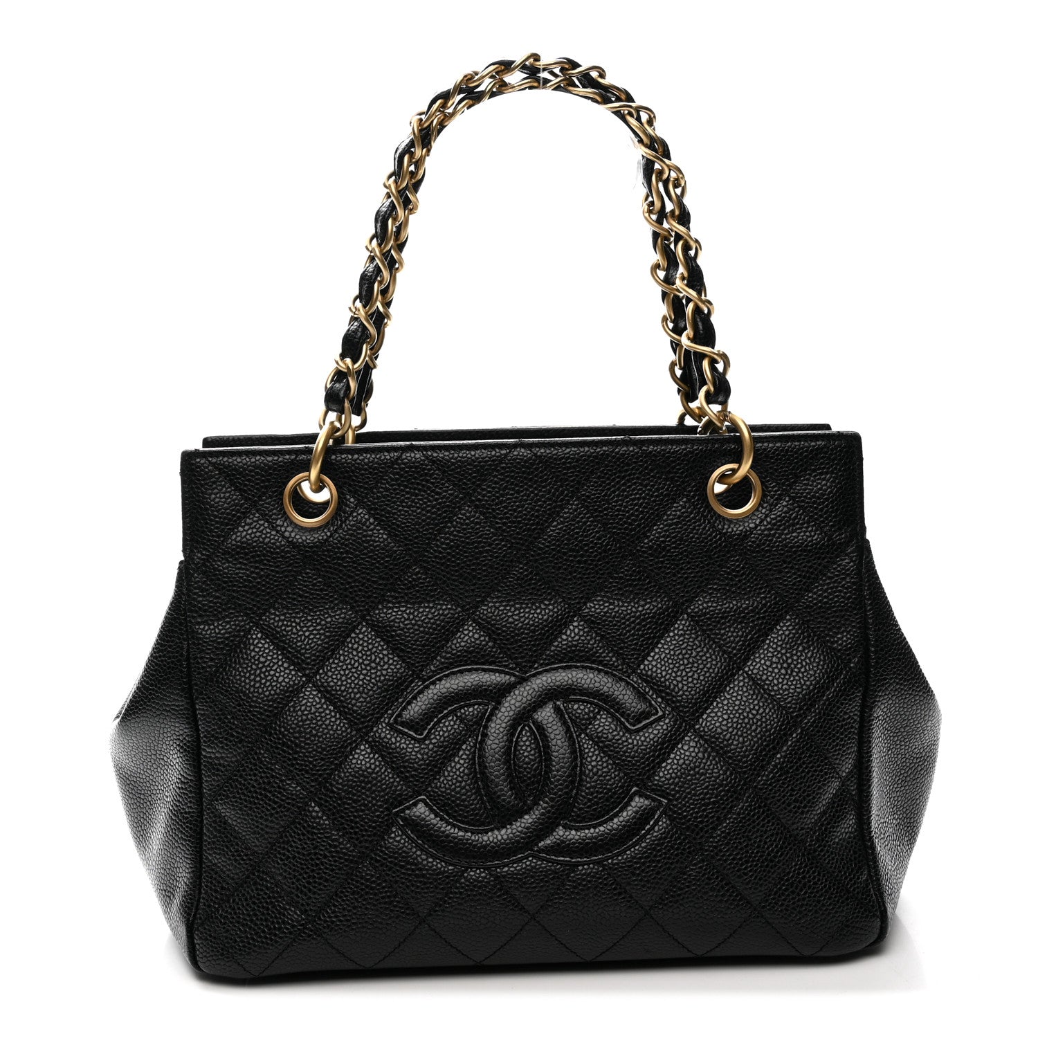 Caviar Quilted Petit Timeless Tote PTT Black