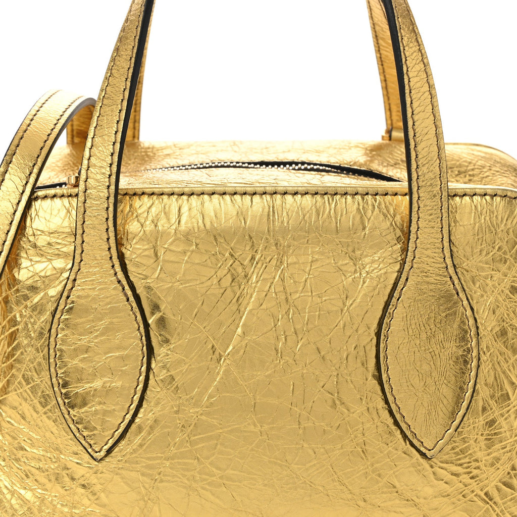 Metallic Calfskin Small Maeve Bag Gold