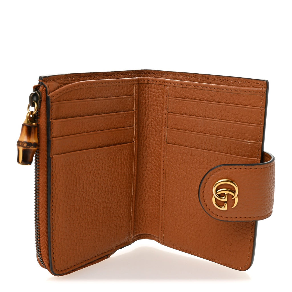 Piuma Calfskin Medium Bamboo Double G Wallet Cuir