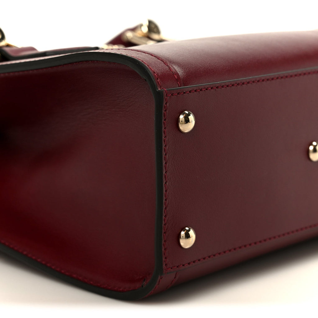 Sweetbread Calfskin Mini Diana Tote Bag Rosso Ancora