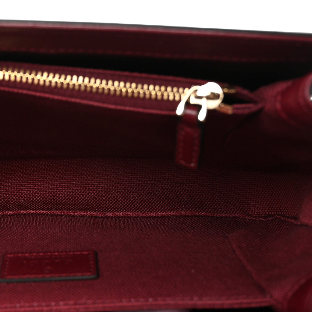 Crepe Wool Silk GG Monogram Go Small Shoulder Bag Rosso Ancora