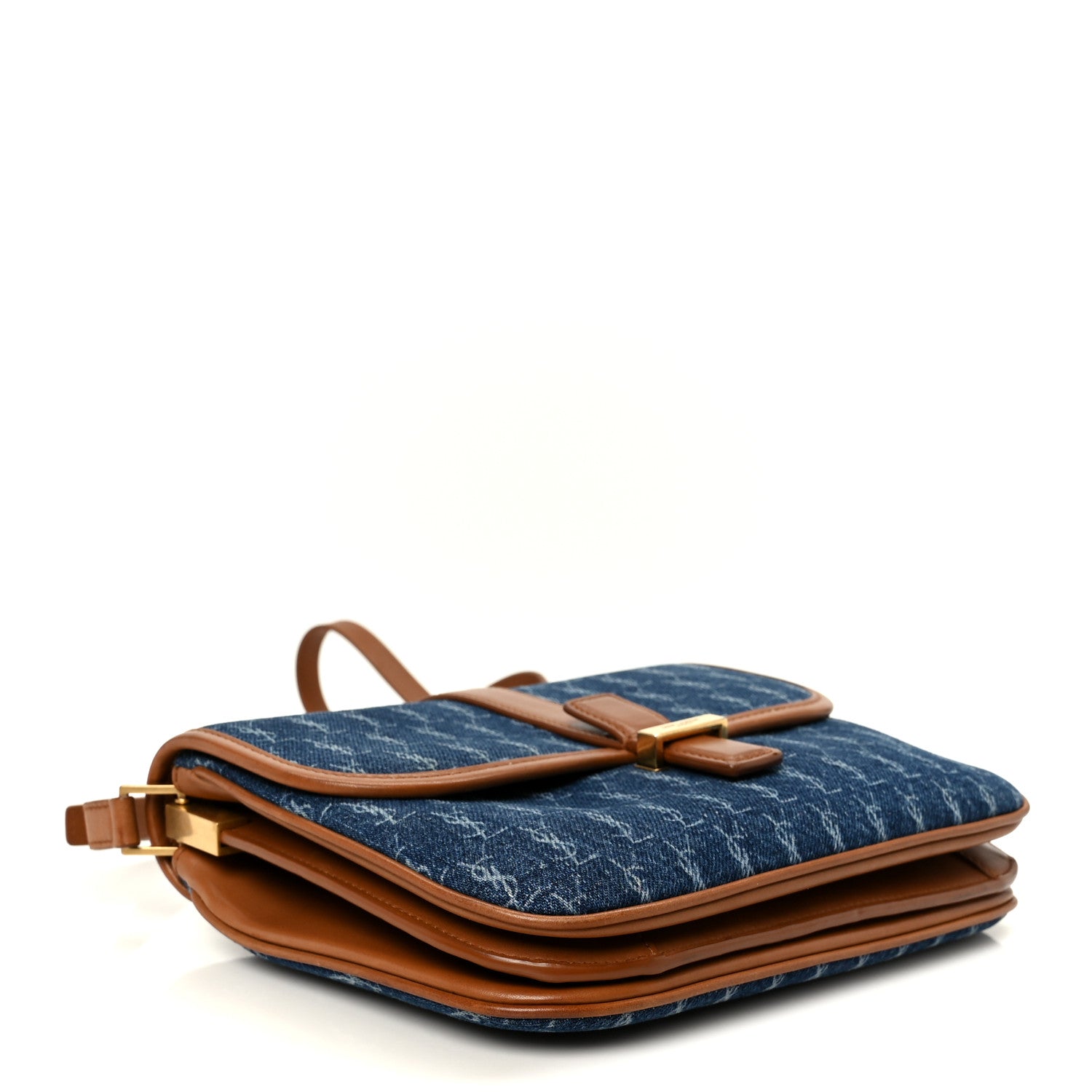 Denim All-Over Monogram Small Le Monogramme Satchel Navy Blue