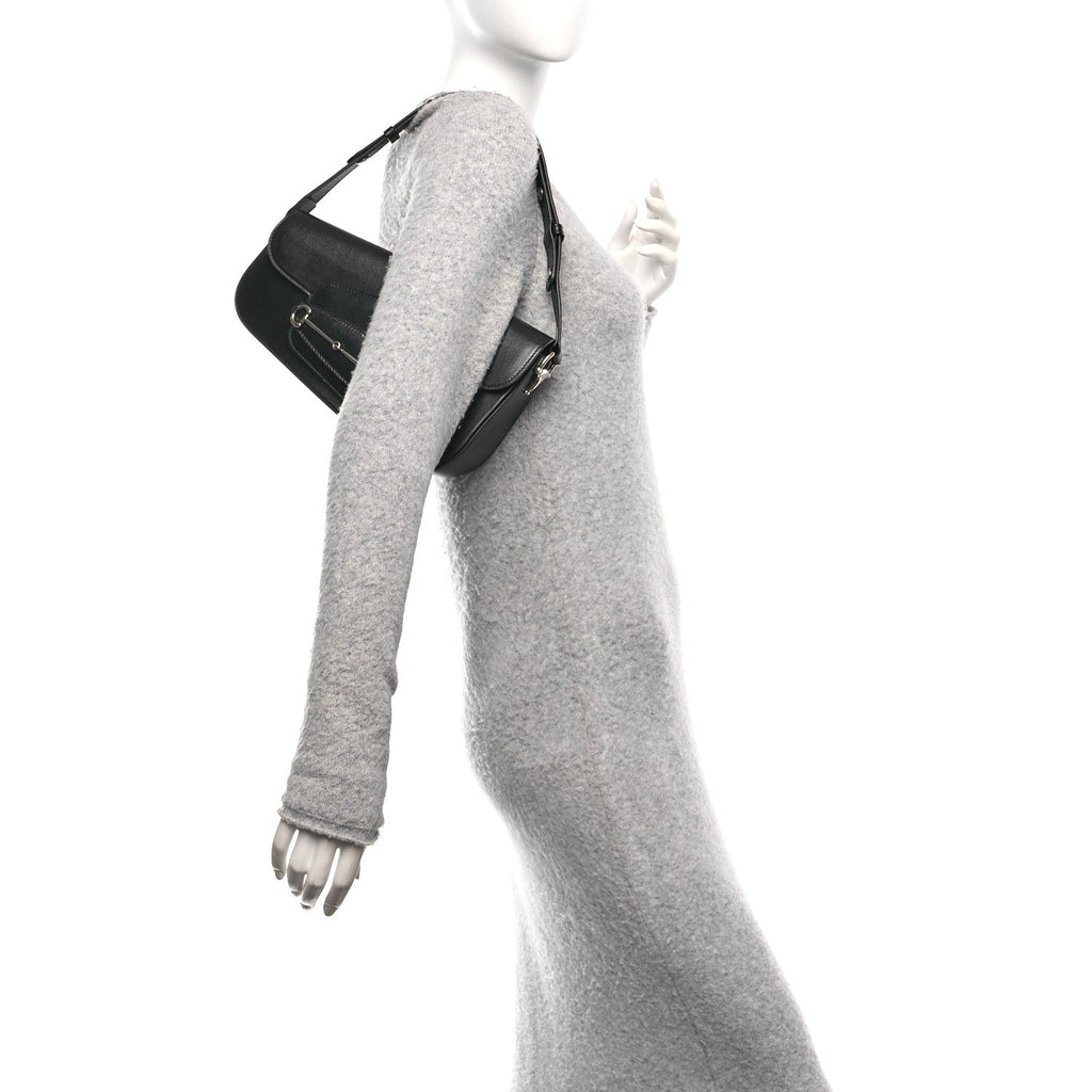 Demetra Small Horsebit 1955 Asymmetric Shoulder Bag Black