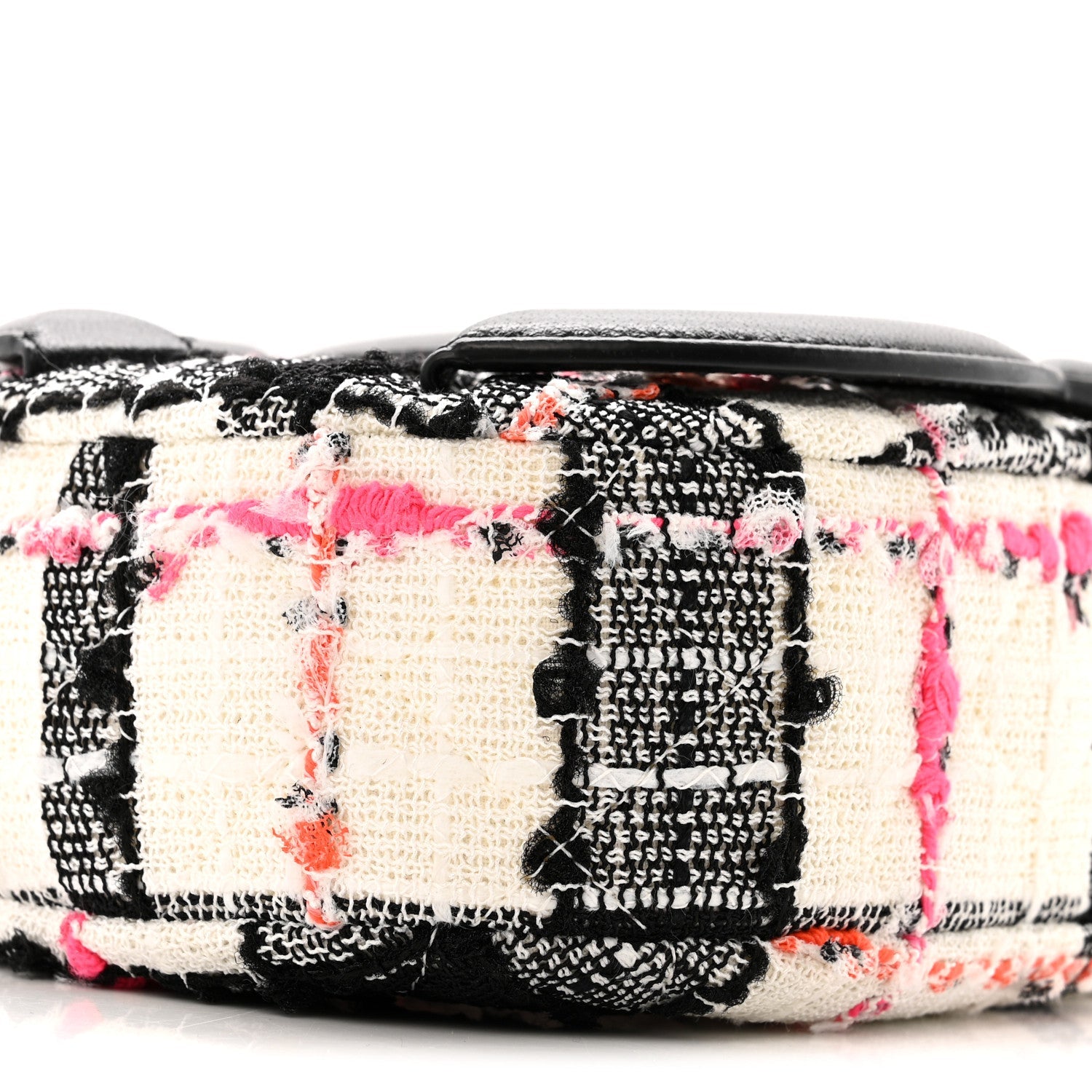 Tweed Lambskin Quilted Coco Midnight Camera Case White Black Multicolor