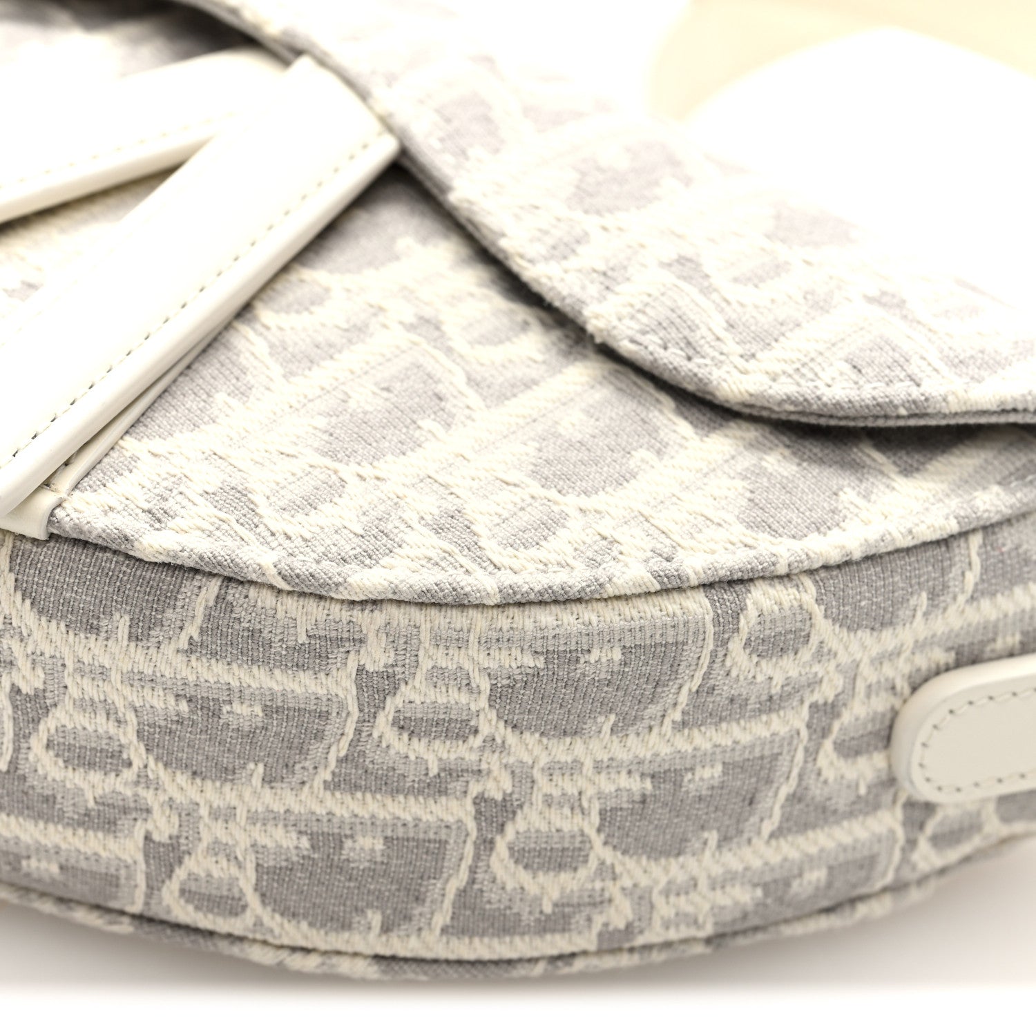 Oblique Mini Saddle Bag With Strap Latte Grey