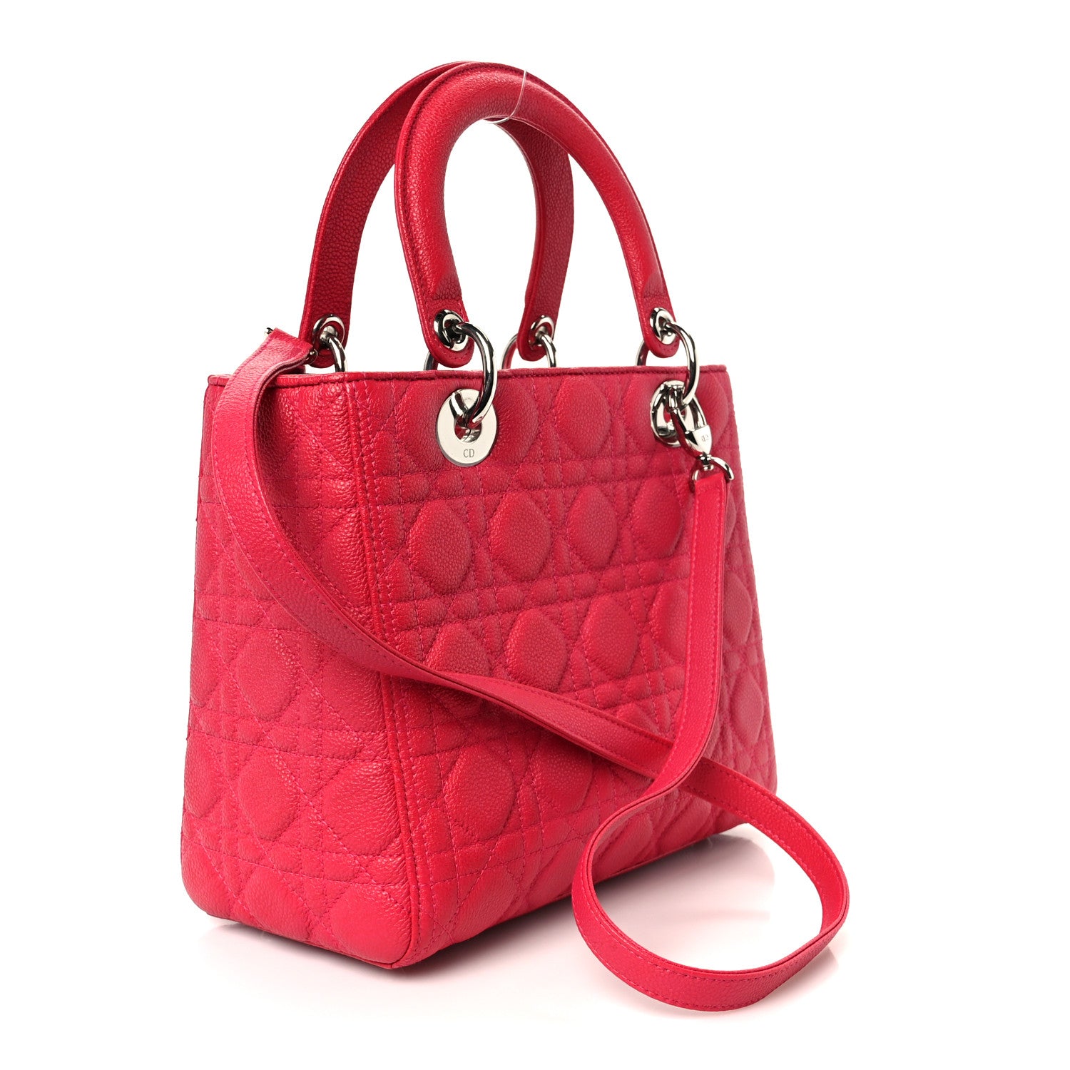 Grained Calfskin Cannage Medium Lady Dior Pink