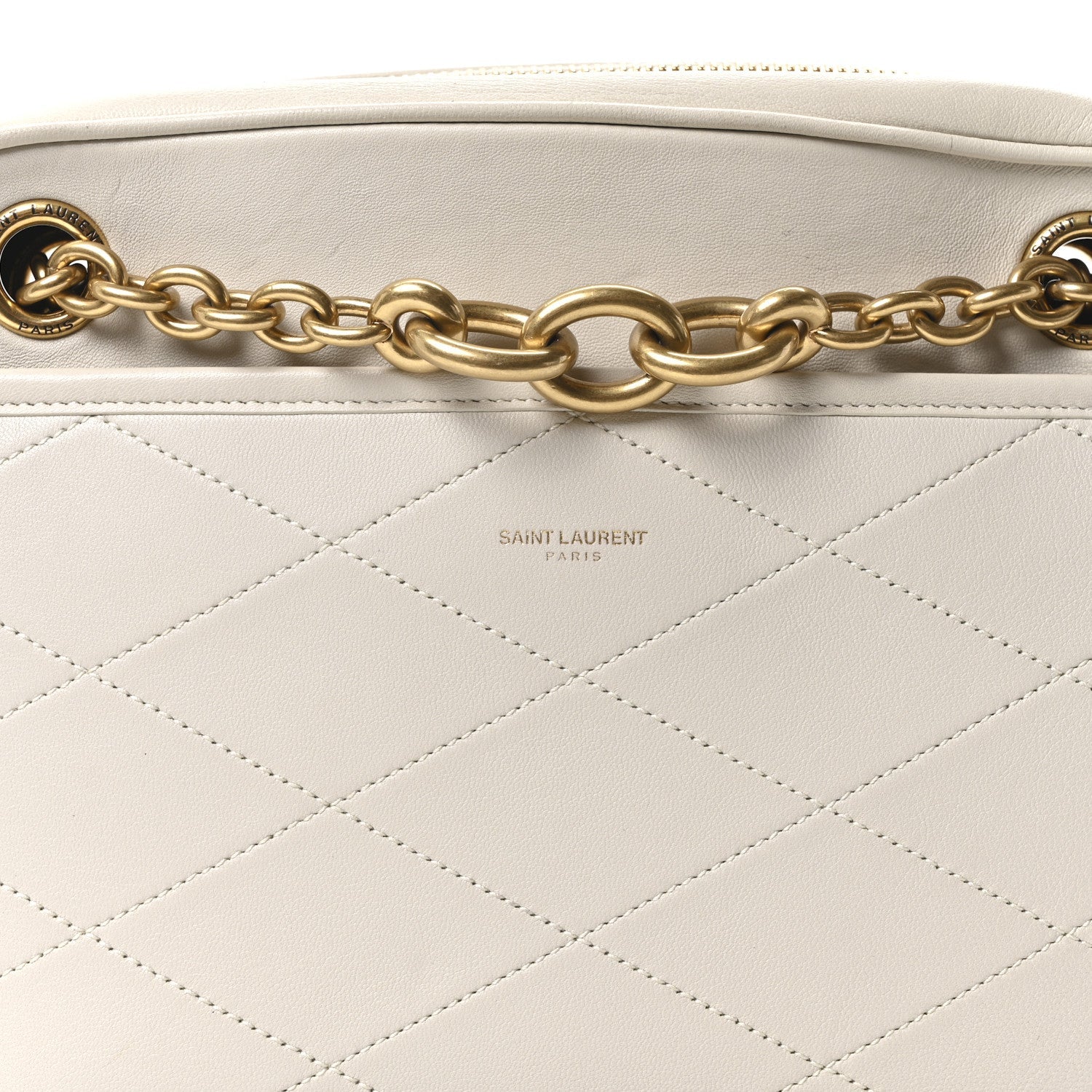 Lambskin Quilted Le Maillon Chain Strap Crossbody Crema Soft