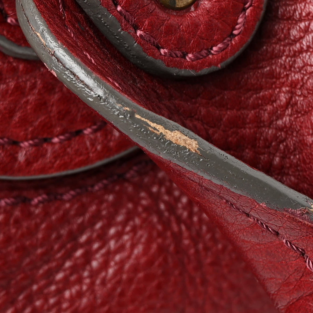 Calfskin Medium Paddington Satchel Dark Red