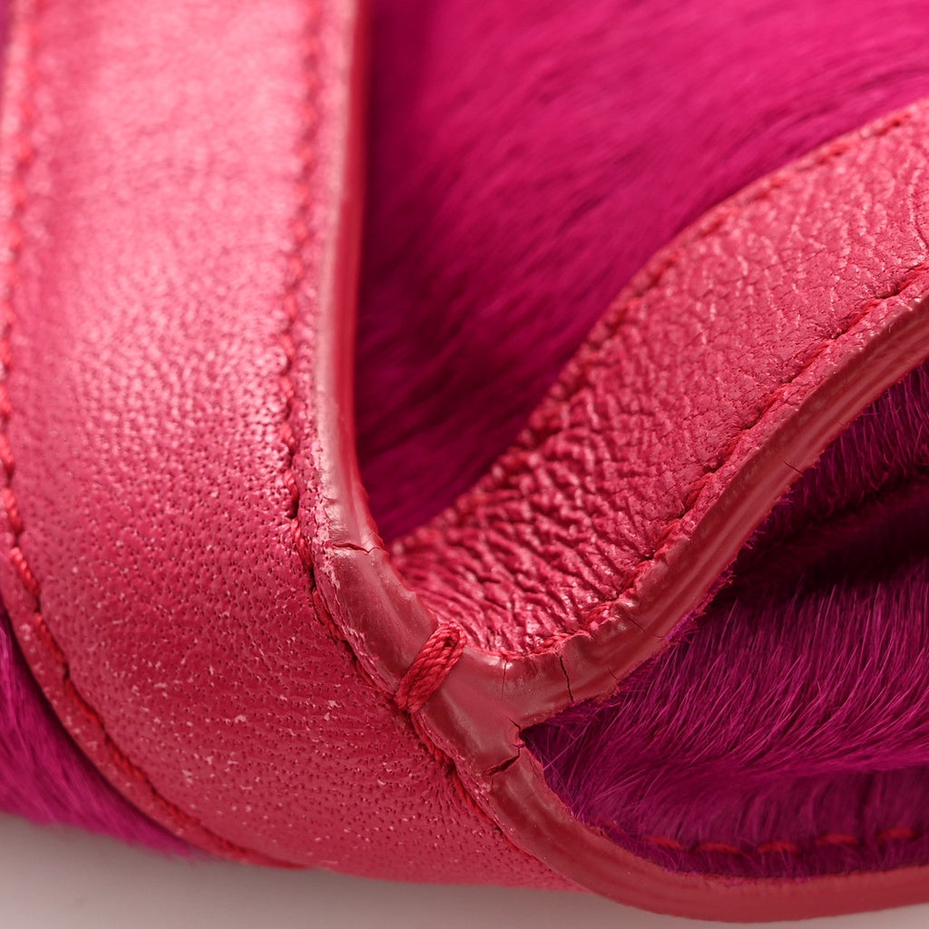 Calfskin Pony Hair De Manta Clutch Pink