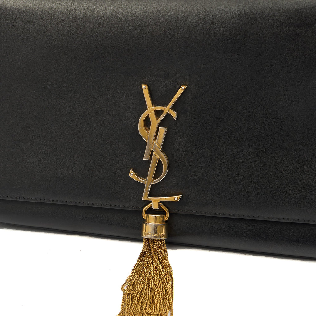 Saint Laurent Cross Body Kate Medium Tassle in Black, Calfskin Leather
