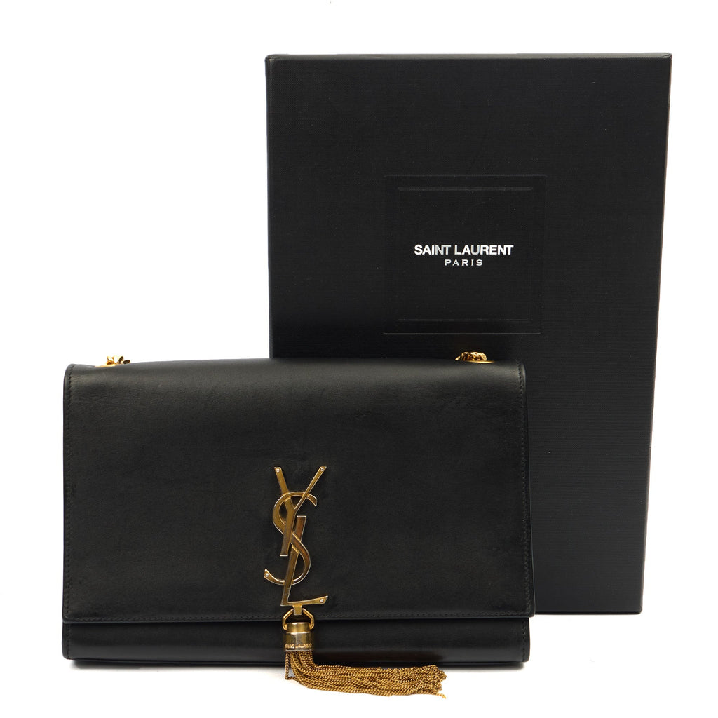 Saint Laurent Cross Body Kate Medium Tassle in Black, Calfskin Leather