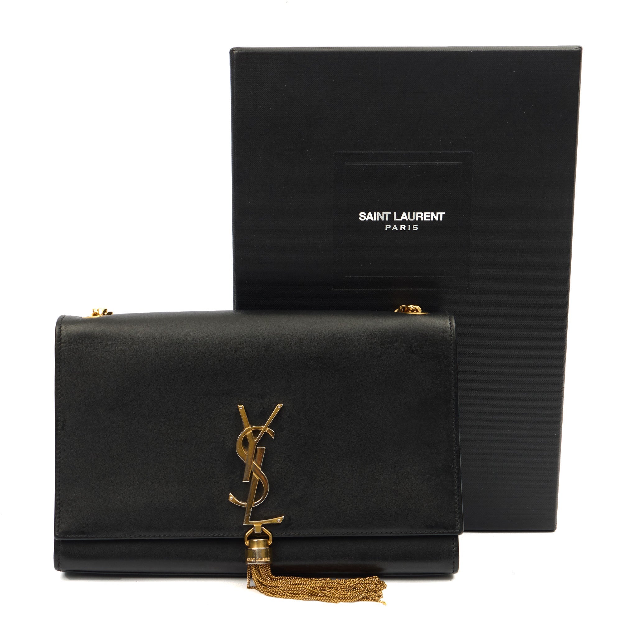 Saint Laurent Cross Body Kate Medium Tassle in Black, Calfskin Leather