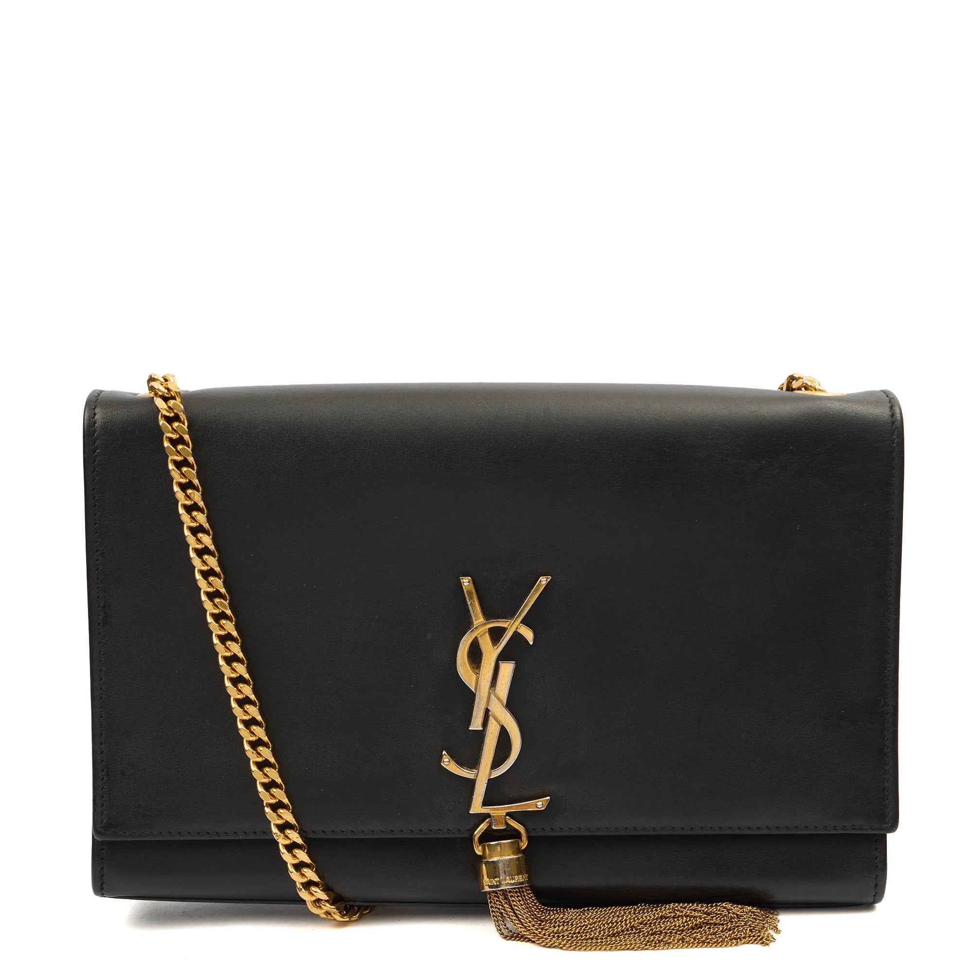 Saint Laurent Cross Body Kate Medium Tassle in Black, Calfskin Leather