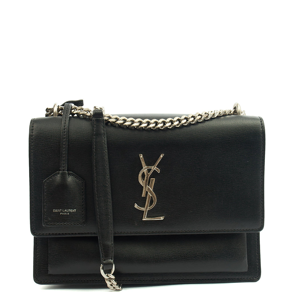 Saint Laurent Cross Body Sunset - Medium in Black, Leather