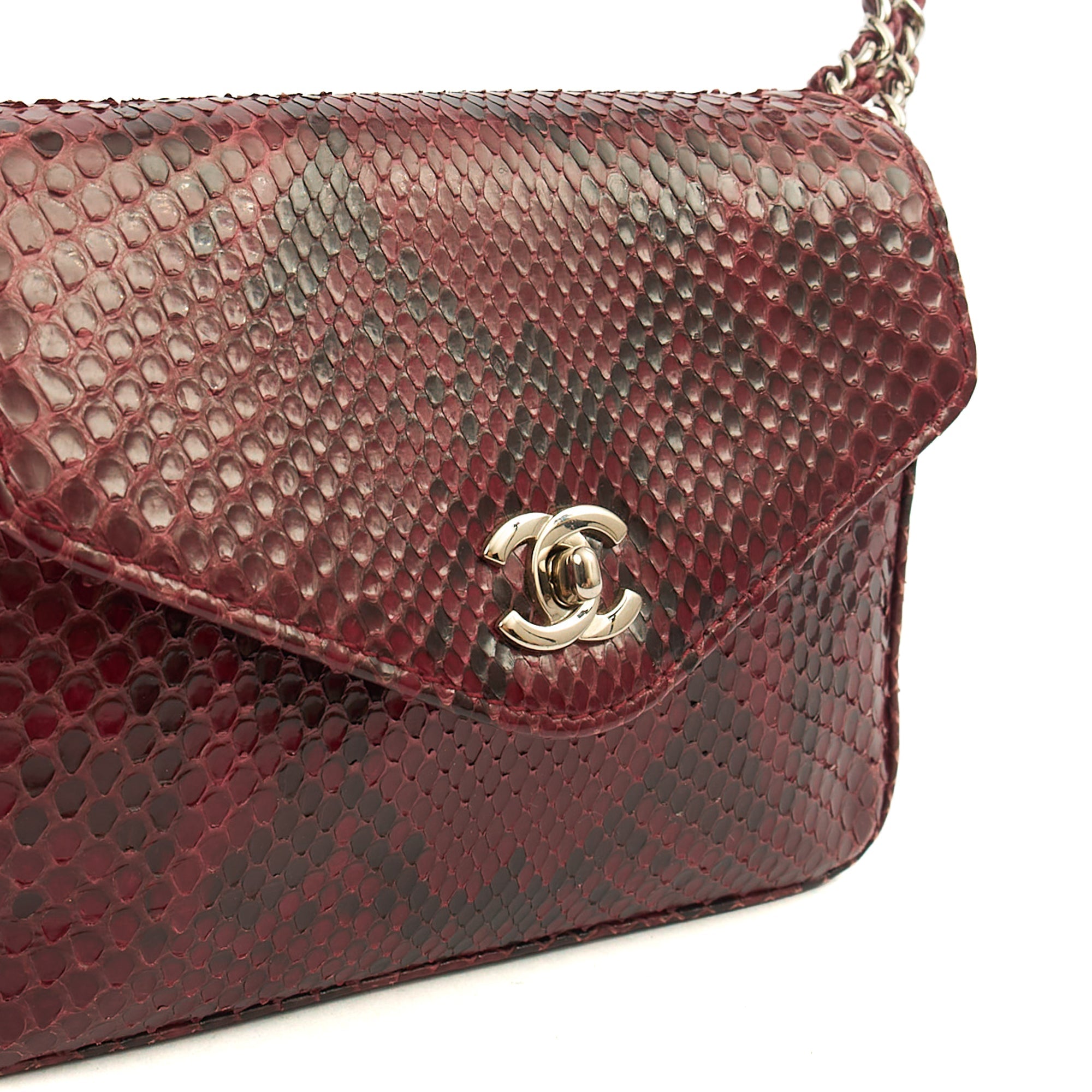 Chanel Clutch Clutch in Red, Python Leather