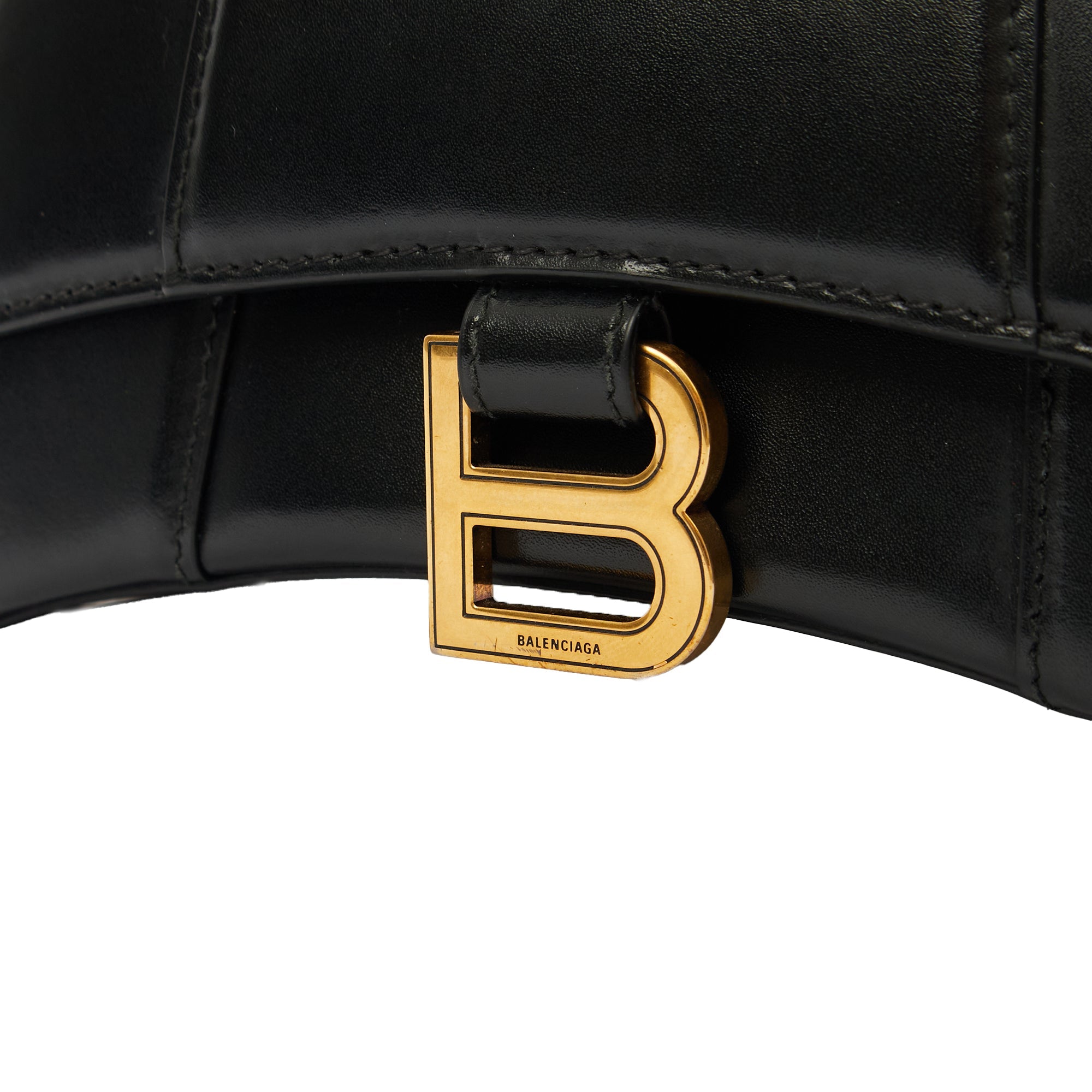 Balenciaga Top Handle Hourglass Top Handle Small in Black, Veau (Calfskin)