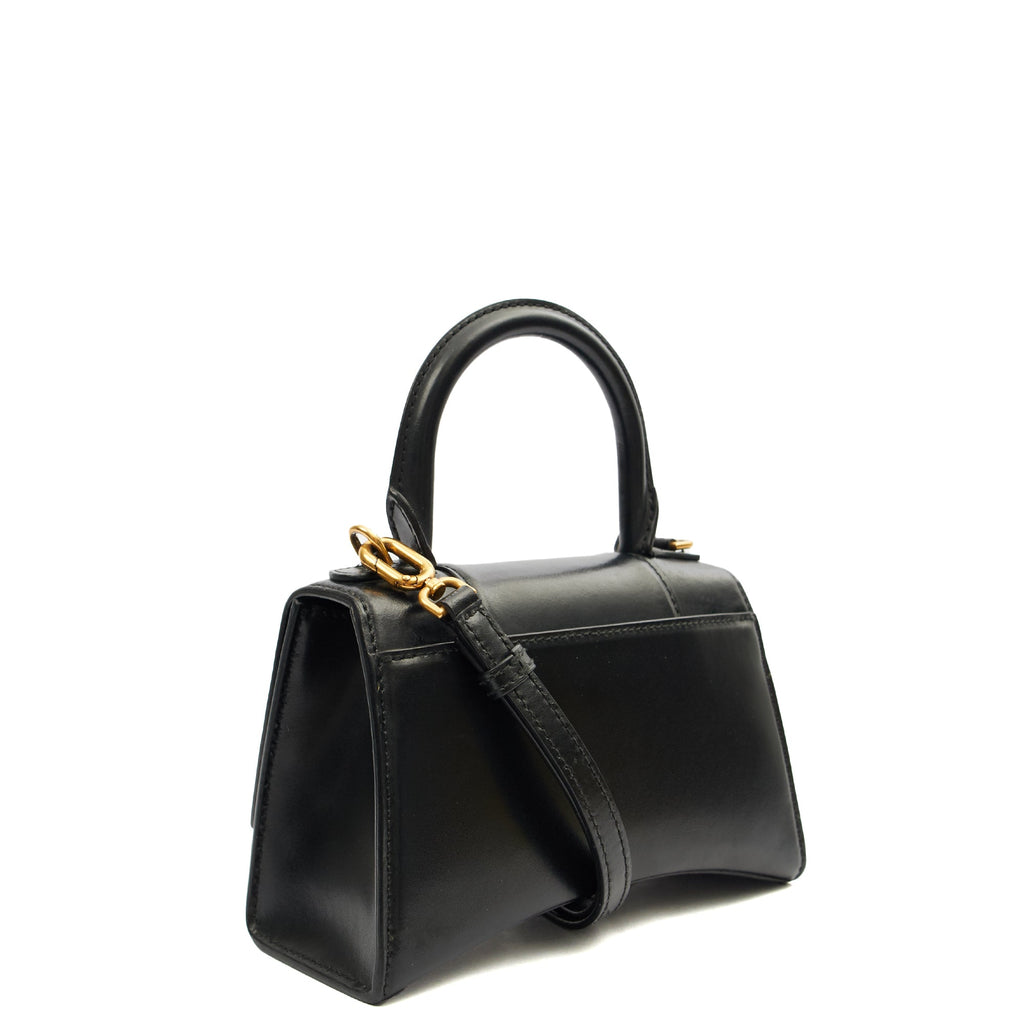 Balenciaga Top Handle Hourglass Top Handle Small in Black, Veau (Calfskin)