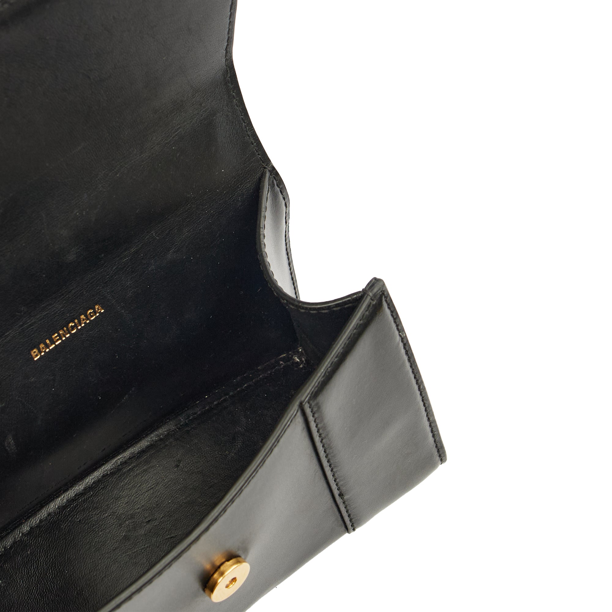Balenciaga Top Handle Hourglass Top Handle Small in Black, Veau (Calfskin)