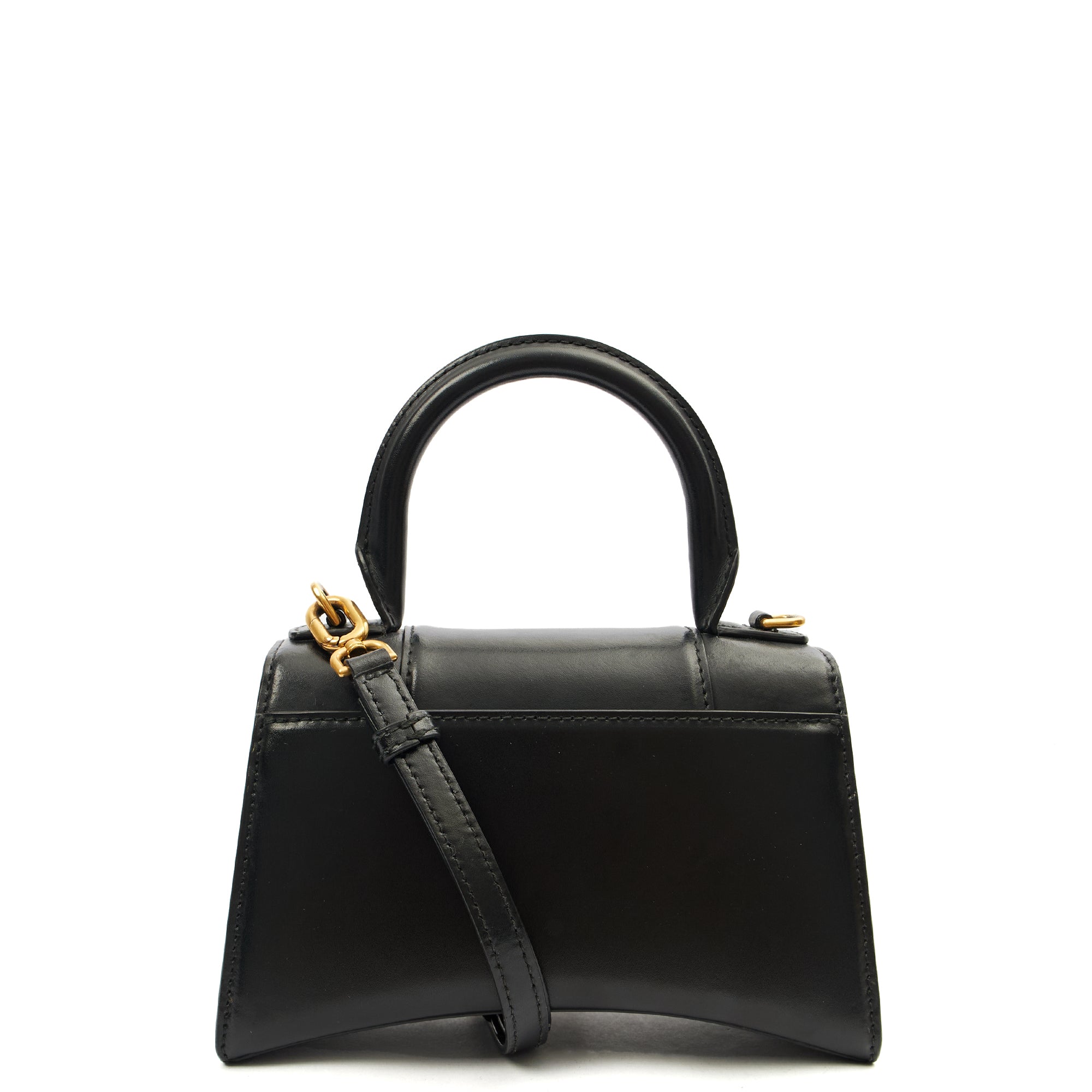 Balenciaga Top Handle Hourglass Top Handle Small in Black, Veau (Calfskin)