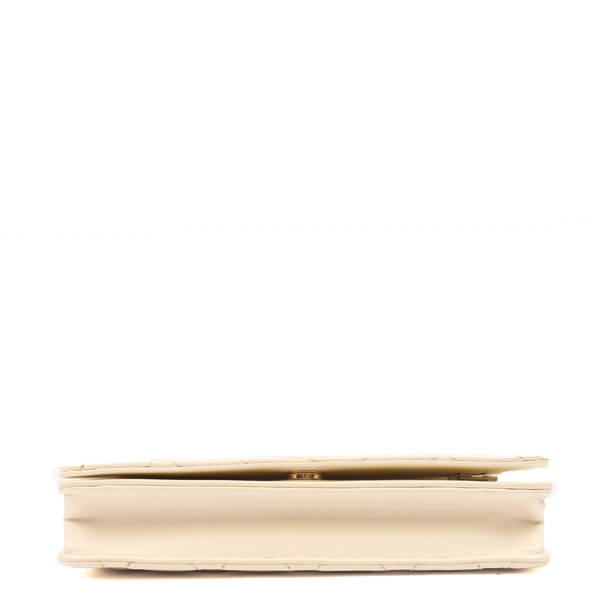 Chanel Cross Body Wallet on Chain in White, Crinkled Calfskin Leather