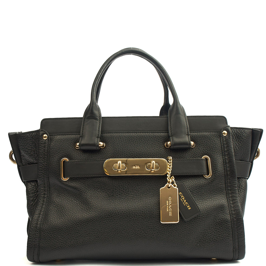 Coach Tote Swagger in Black, Leather