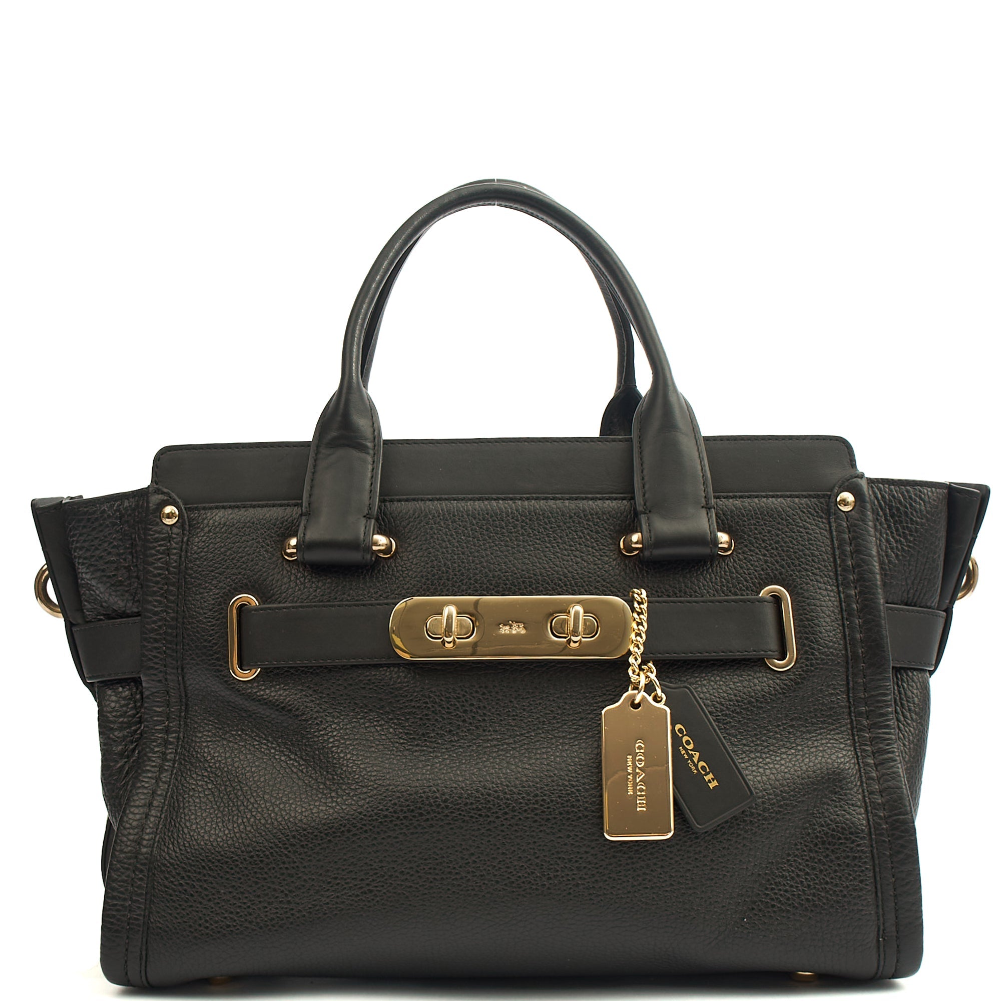 Coach Tote Swagger in Black, Leather