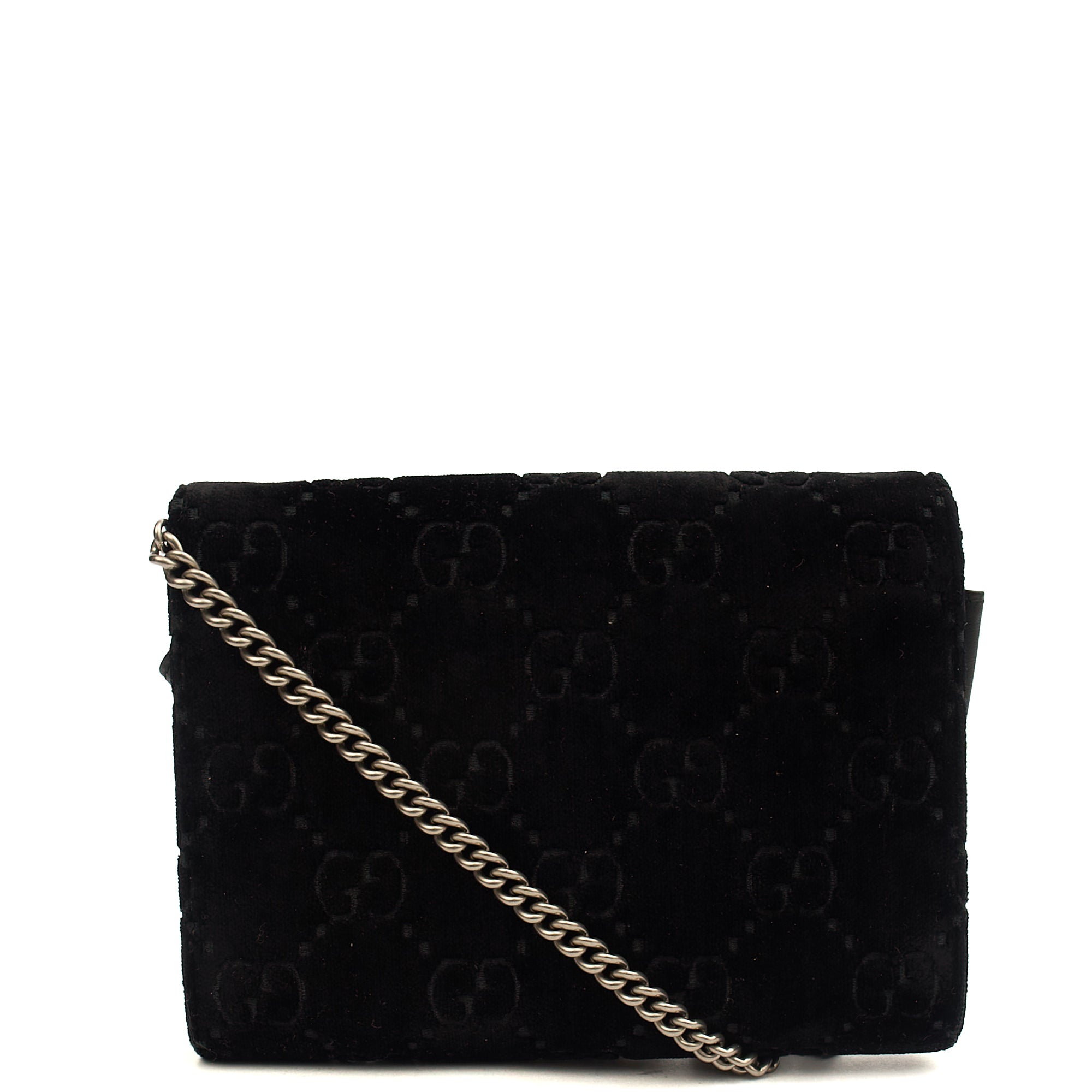Gucci Cross Body Dionysus Chain Wallet in Black, Leather