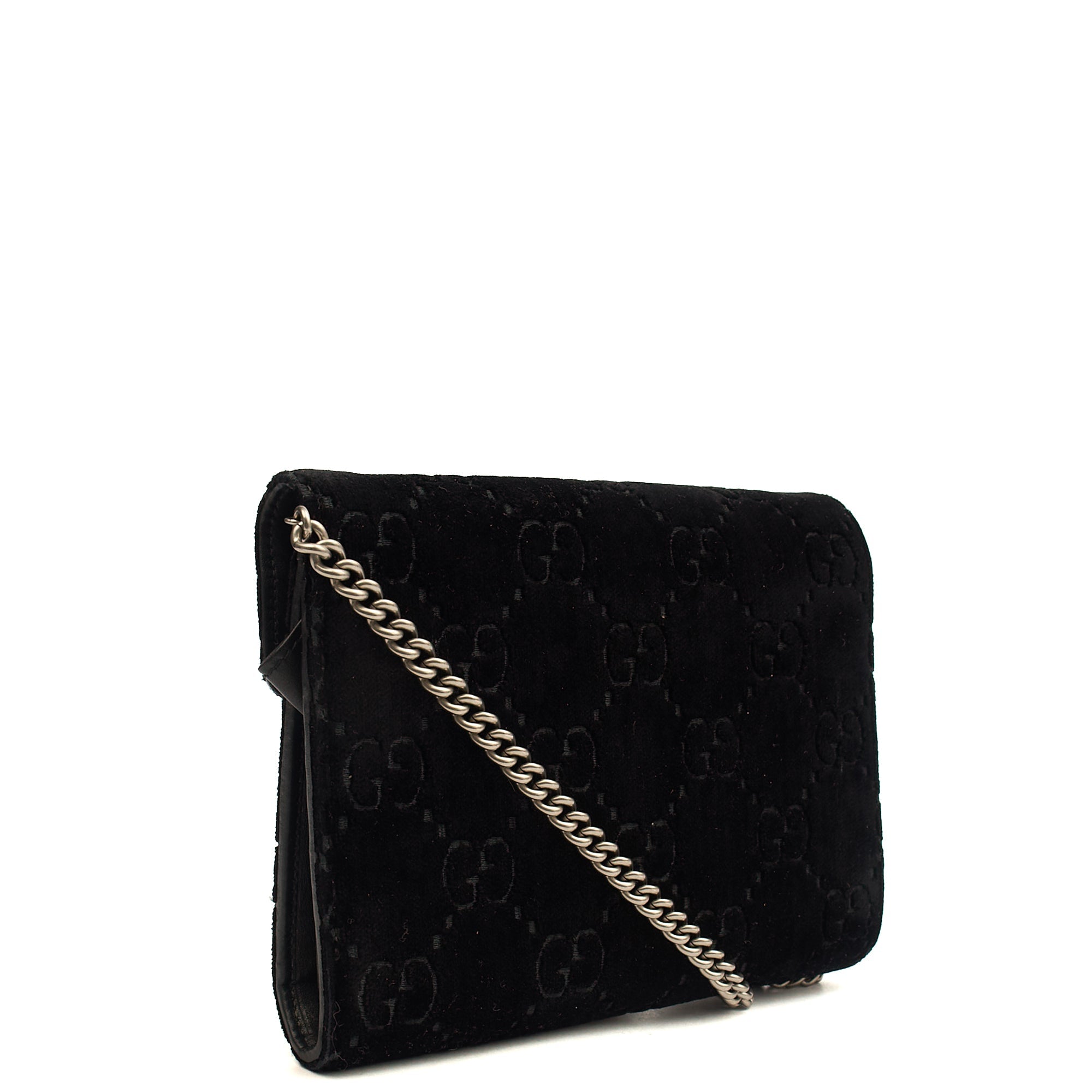 Gucci Cross Body Dionysus Chain Wallet in Black, Leather