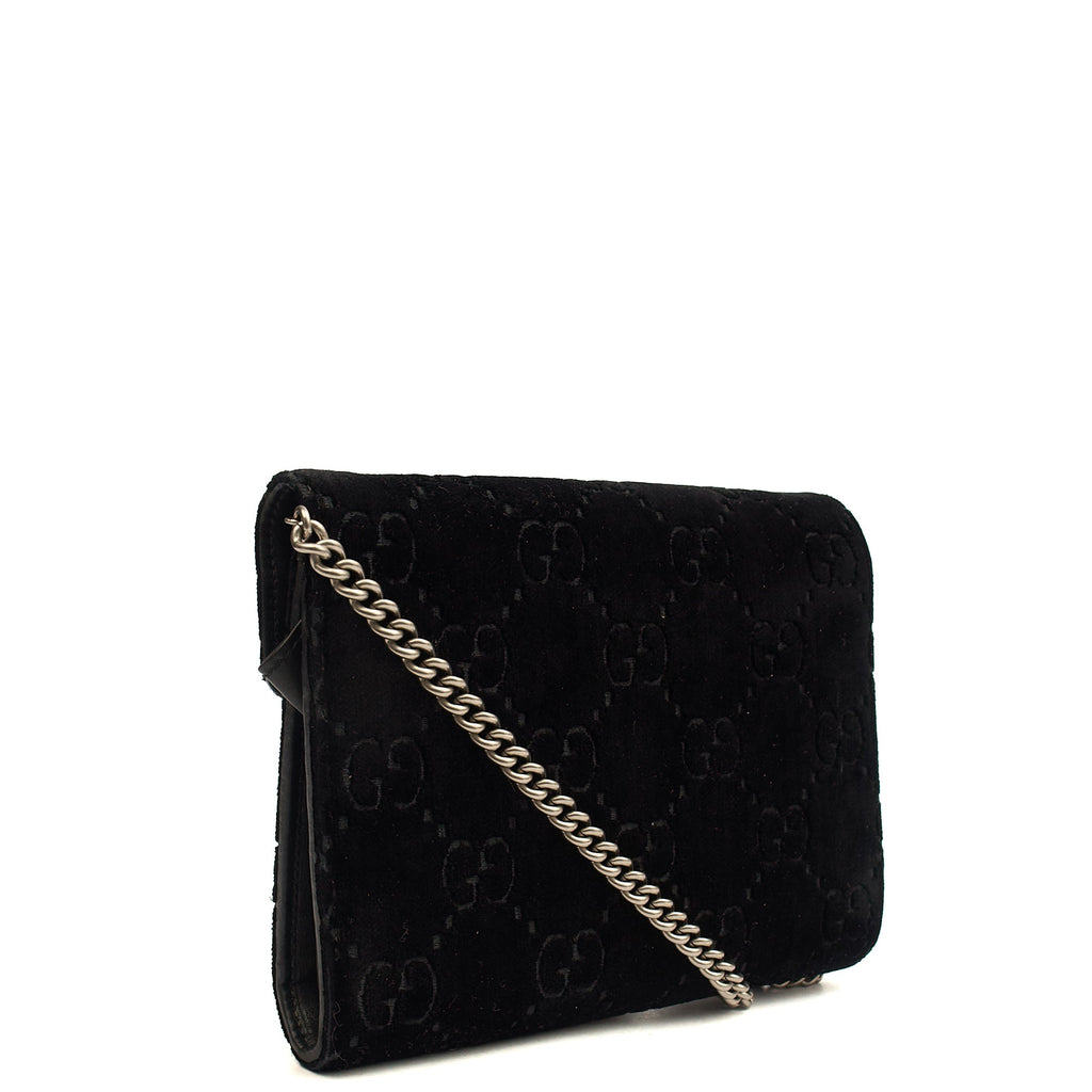 Gucci Cross Body Dionysus Chain Wallet in Black, Leather