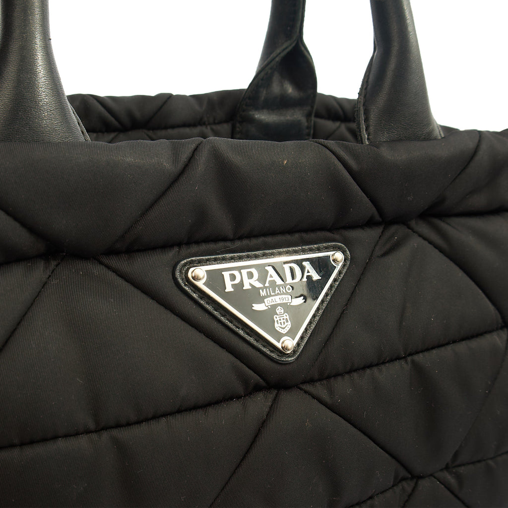 Prada Tote Nylon Tote Bag in Black, Nylon