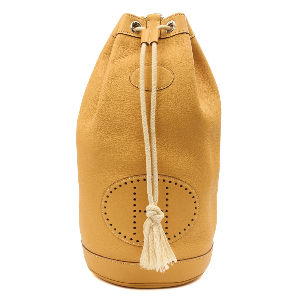 Hermes Tote Vintage Shoulder Bag in Jaune Ambre, Togo Leather