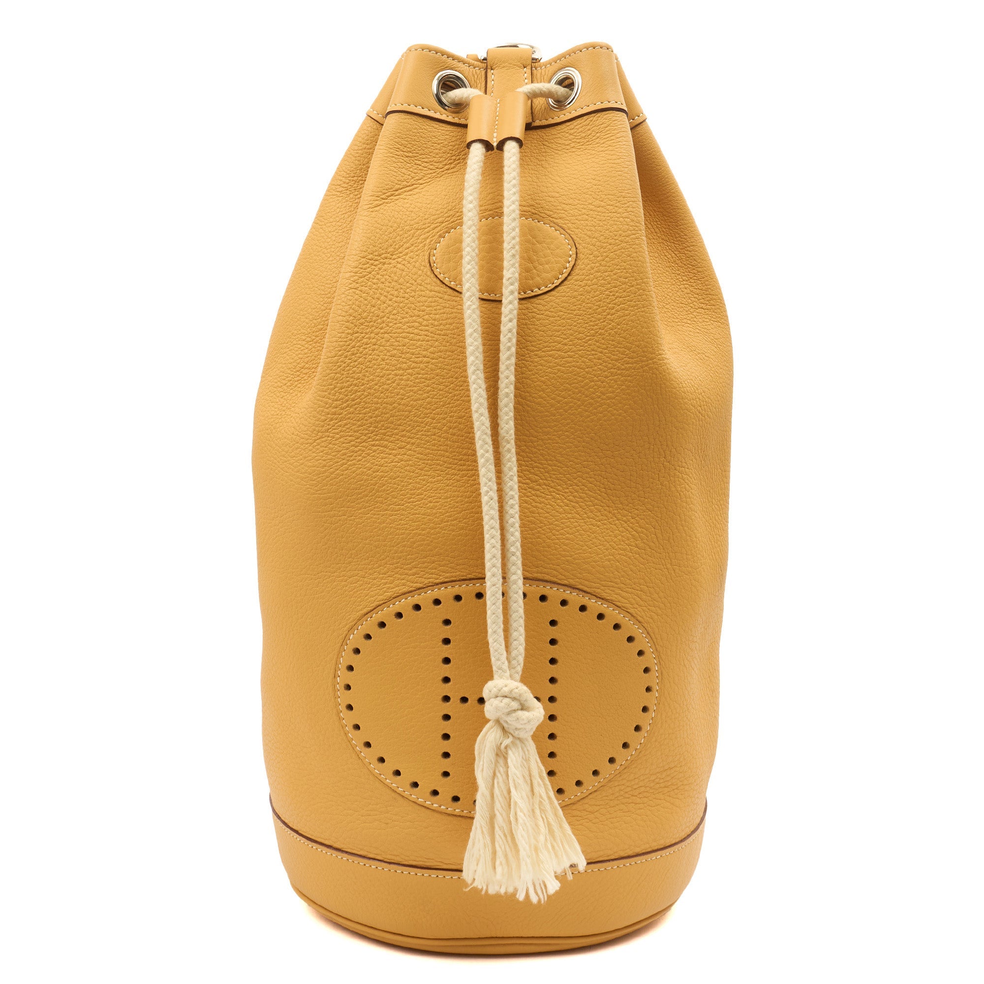 Hermes Tote Vintage Shoulder Bag in Jaune Ambre, Togo Leather