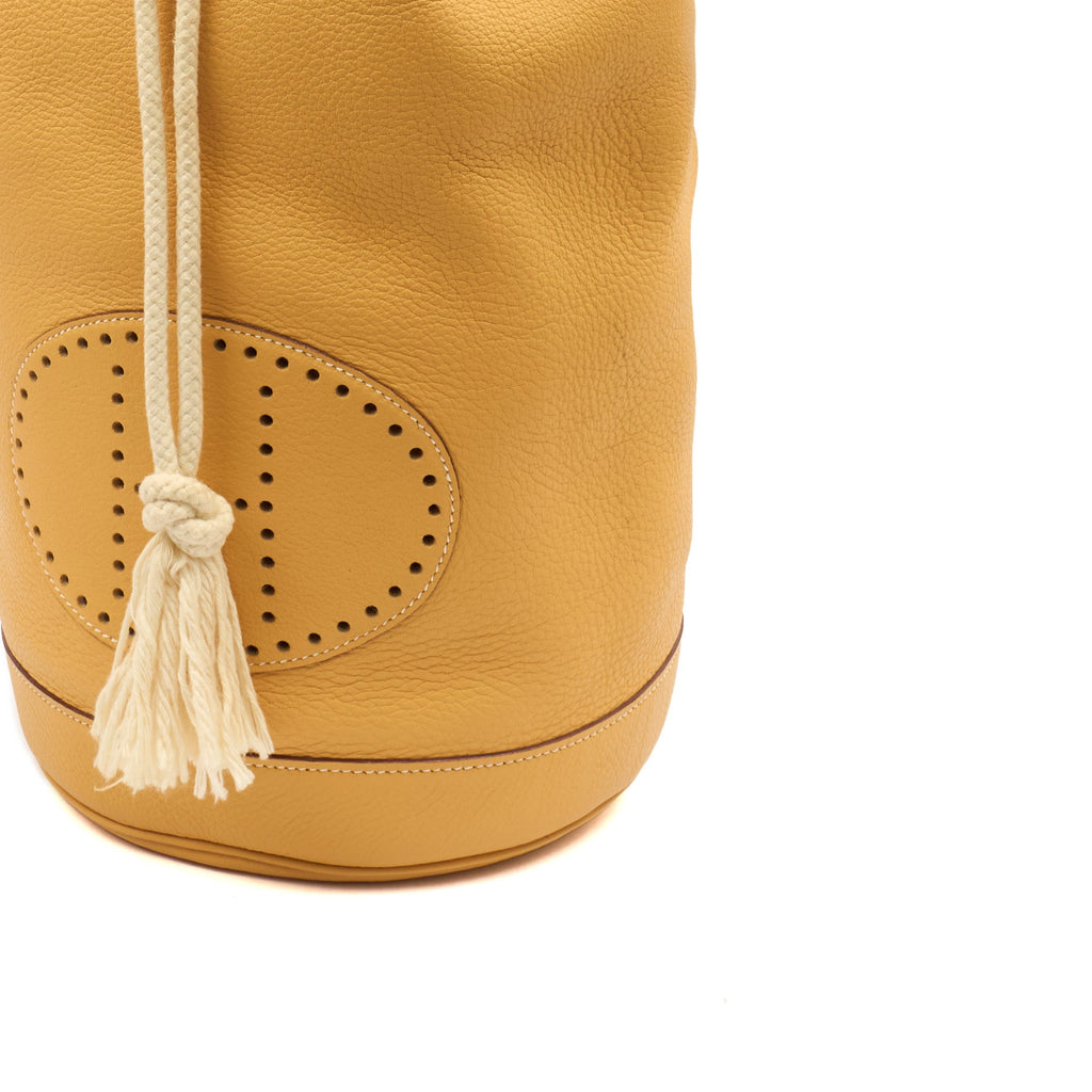 Hermes Tote Vintage Shoulder Bag in Jaune Ambre, Togo Leather