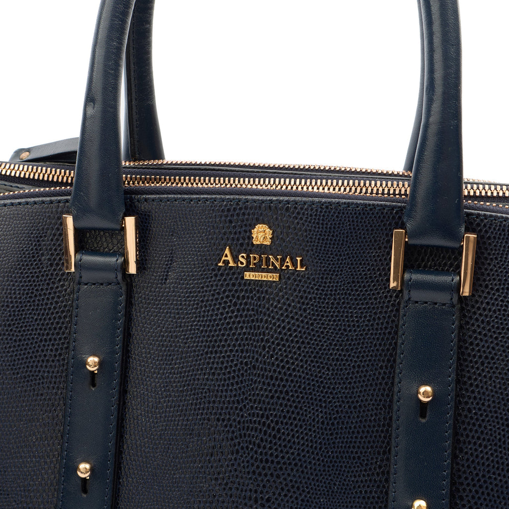 Aspinal of London Tote Brook Street  in Navy, Leather