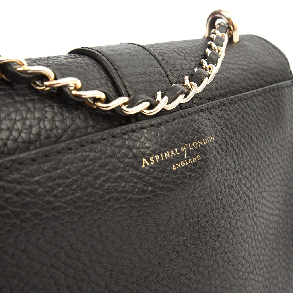 Aspinal of London Cross Body Lottie in Black, Leather