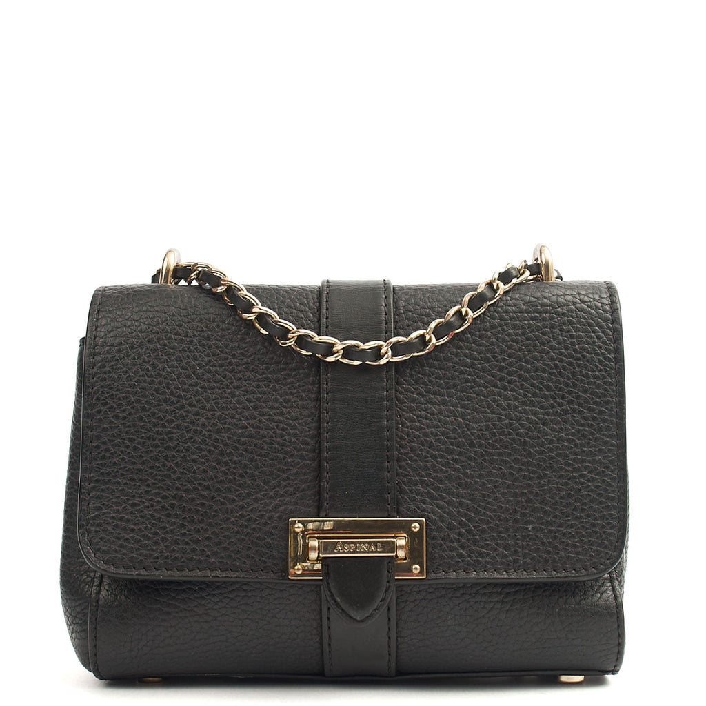 Aspinal of London Cross Body Lottie in Black, Leather