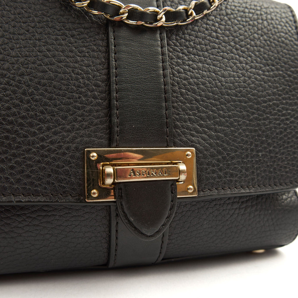 Aspinal of London Cross Body Lottie in Black, Leather